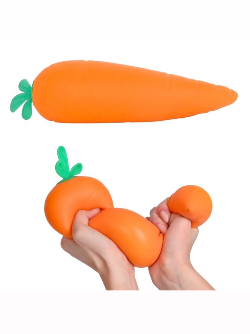 NWT. SUNNY DAYS Squeeezy Orange Carrot Stress Squeeze Toy